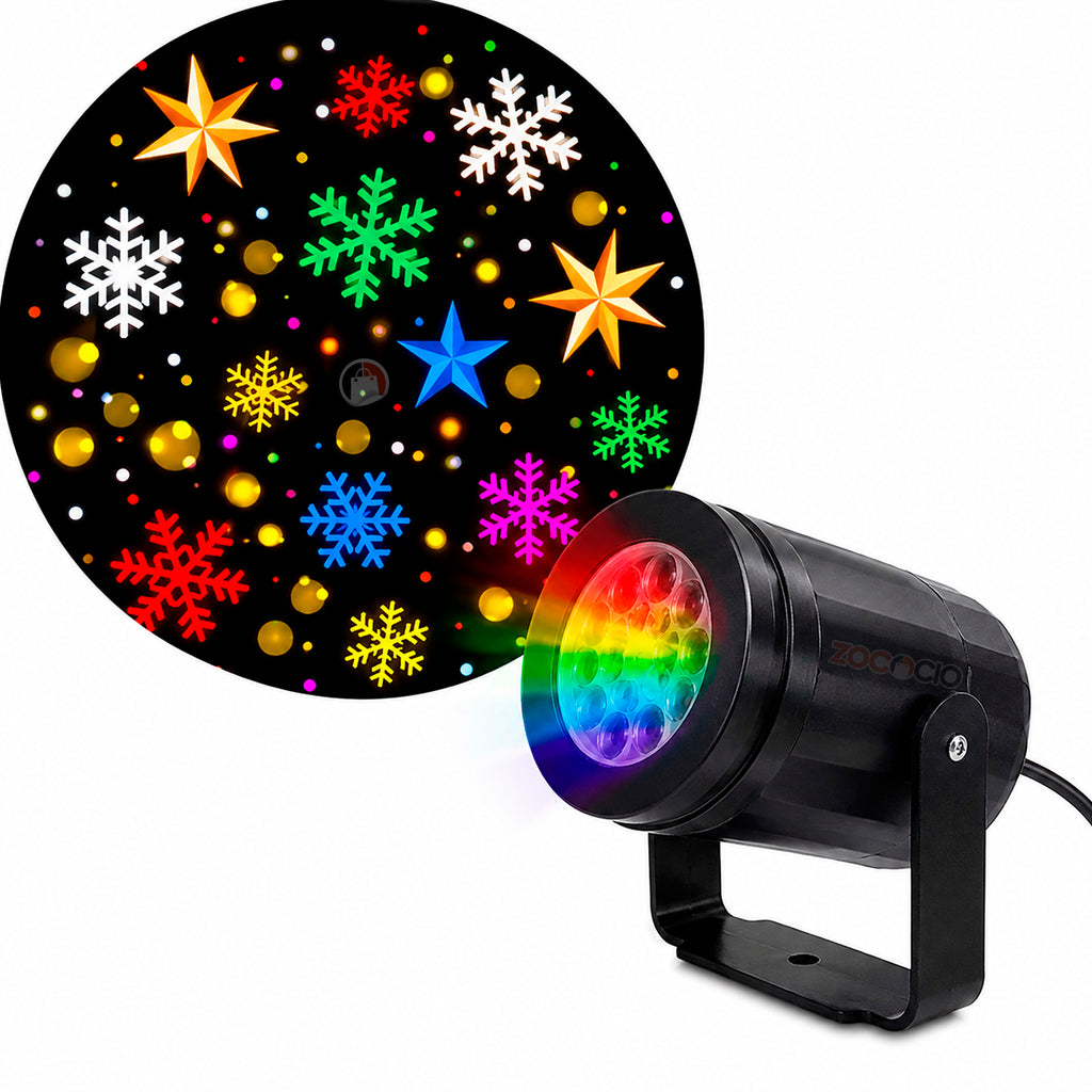 Proyector Navideno Estrella Y Copos