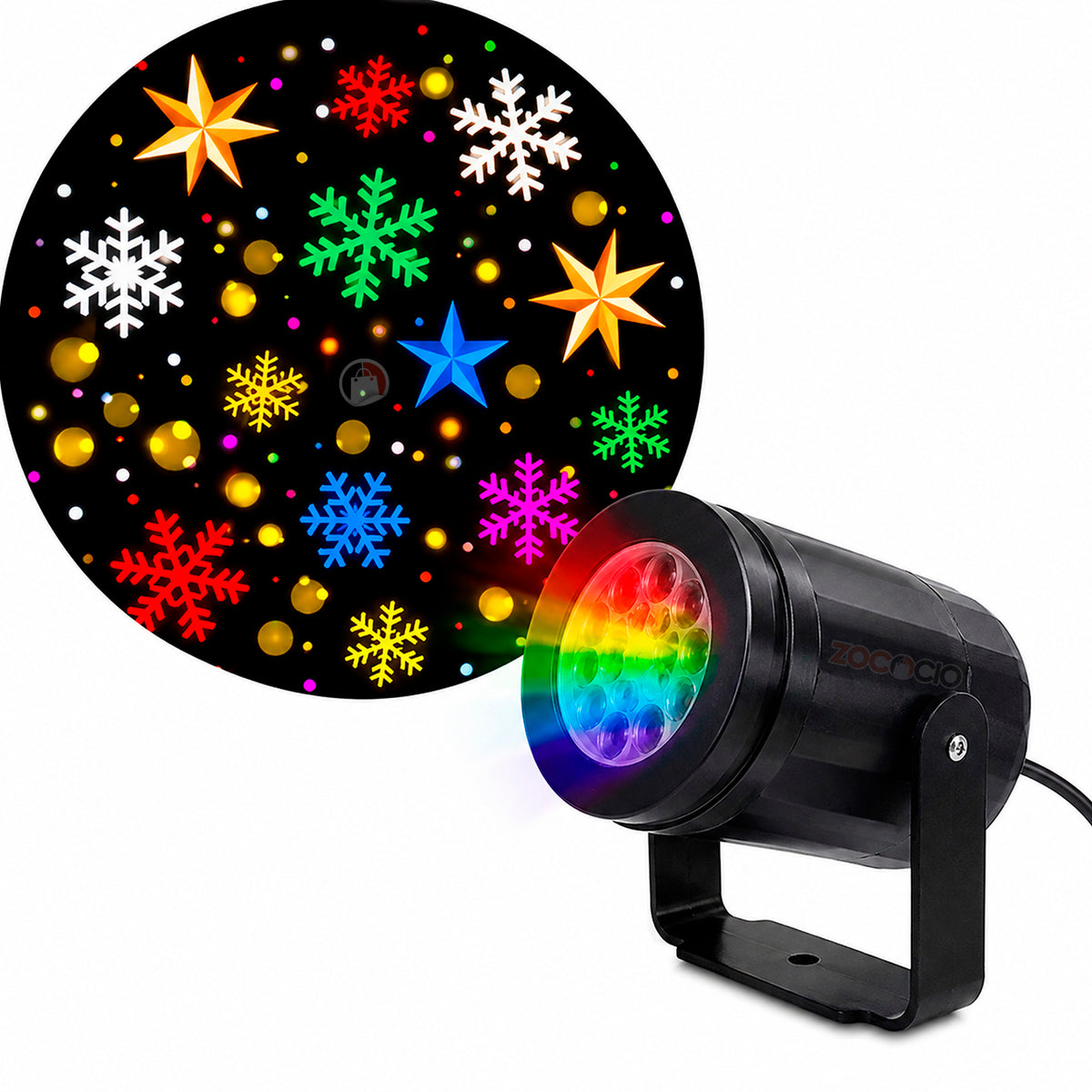 Proyector Navideno Estrella Y Copos